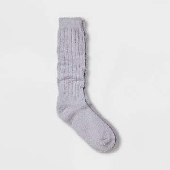 Women's Cozy Slouch Crew Socks - Universal Thread™ Light Gray 4-10