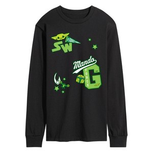 Men's - Star Wars - The Mandalorian Mando Letterman Long Sleeve Graphic T-Shirt - 1 of 3