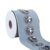 4" Sequin Beaded Taffeta Ribbon Blue - National Tree Company - 4 of 4