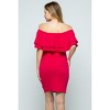 Hello Miz Women's Off Shoulder Double Ruffle Maternity Dress - 3 of 4