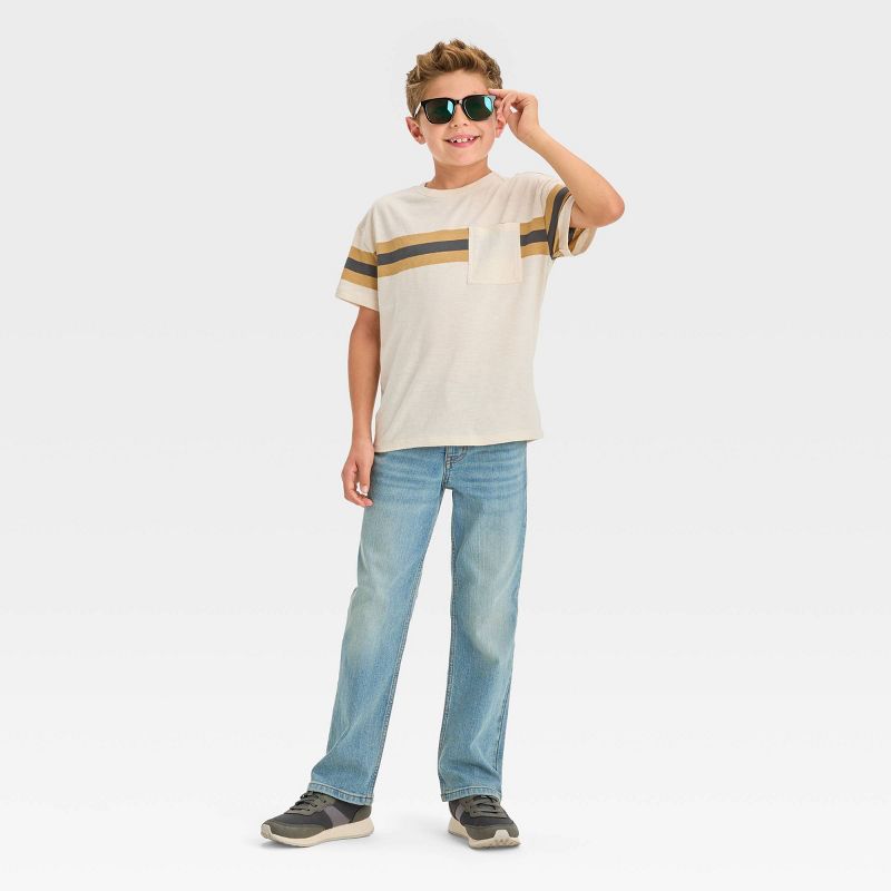 Boys' Short Sleeve Horizontal Chest Striped T-Shirt - Cat & Jack™, 4 of 5