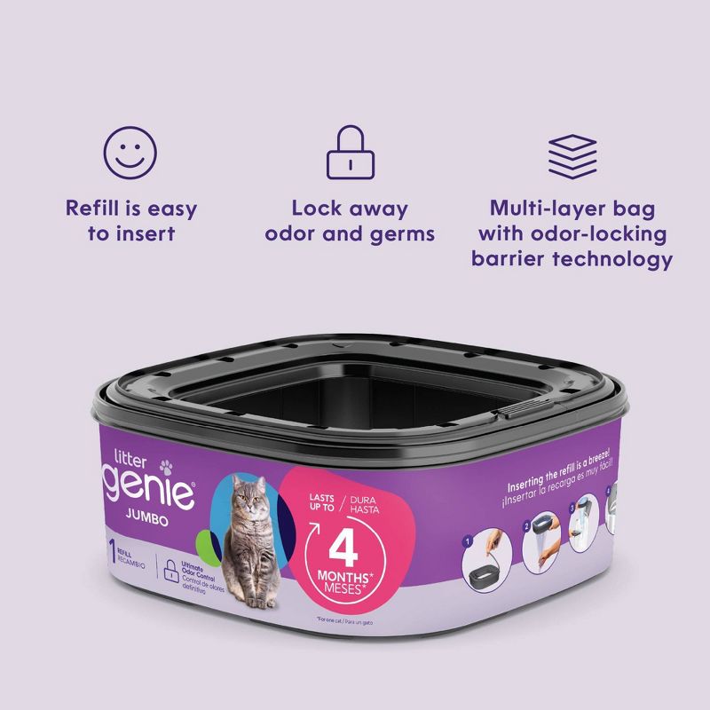 Litter Genie Ultimate Cat Litter Odor Control Jumbo Refill Waste Disposal Bag, 5 of 17