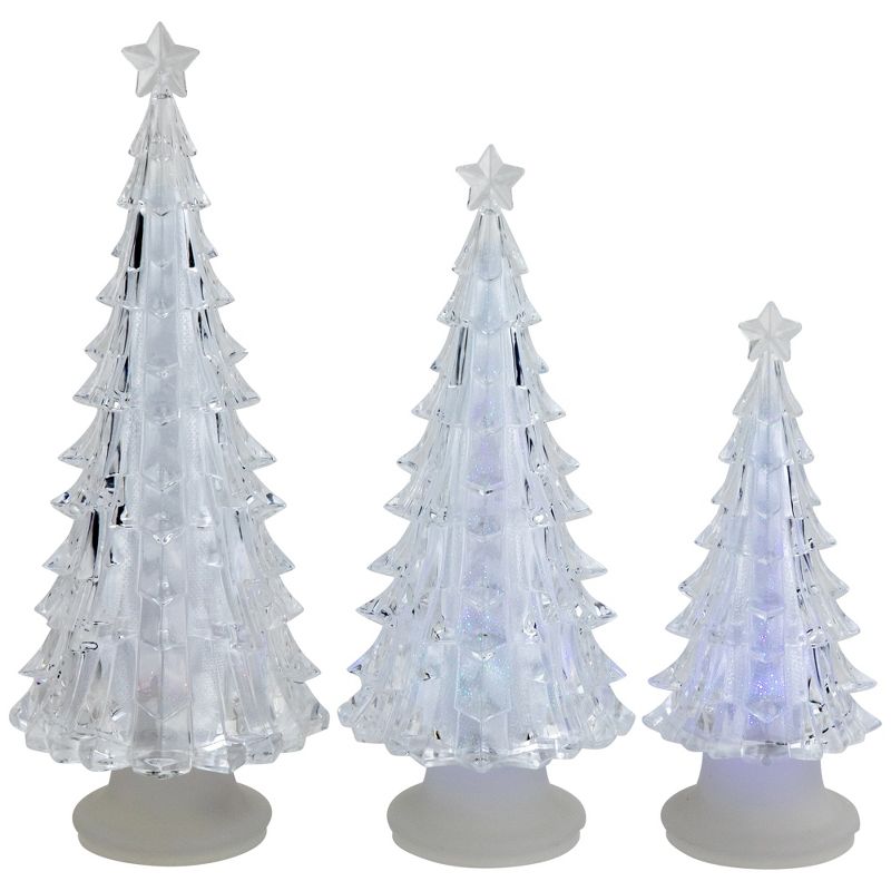 Northlight LED Lighted Color Changing Acrylic Christmas Tree Decorations - 8.5" - Set of 3, 3 of 7