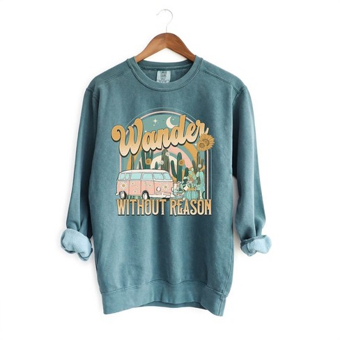 Simply Sage Market Women's Garment Dyed Graphic Sweatshirt Wander ...