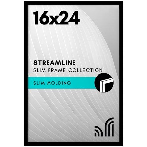 Americanflat 16x24 Poster Frame with Polished Plexiglass - Streamline Collection - Thin Border Picture Frame for Wall Display - Black - 1 of 4