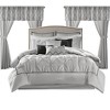 24 Pcs Essentials RIAB Faux Silk Bedding Set, Luxury Lavish Tufted Detailed Comforter for All Season, Solid Royal Style Traditional Prime Cozy Bed Set - 2 of 4