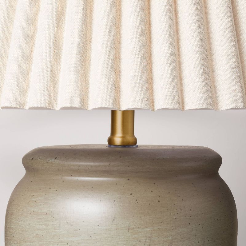 22&#34; Pleated Shade Ceramic Table Lamp Gray/Oatmeal - Hearth &#38; Hand&#8482; with Magnolia, 5 of 12