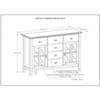 NicBex Modern 2-Doors Sideboard,Kitchen Storage Cabinets with 6 Drawers and 2 Glass Doors for Kitchen and Dining Room - 3 of 4