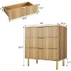 Garvee Modern 3 Drawer Dresser with Gold Handle and Large Drawer, Wood Double Chest of Drawers and Storage Organizer for Bedroom - 2 of 4