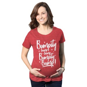 Maternity Bumpity Bump Bump Pregnancy T shirt Funny Christmas Baby Announcement - Crazy Dog Maternity T Shirt - 1 of 4