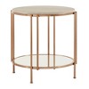 Inspire Q Octavia Metal End Table Champagne Gold Finish: Faux Marble Top, Fixed Shelf, Sofa Side Table - 4 of 4