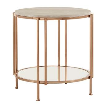 Octavia Metal End Table Champagne Gold Finish - Inspire Q