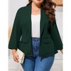 YESFASHION Women's Plus Size Casual Open Front Work Office Jackets Blazer Blazers with Pockets - 4 of 4