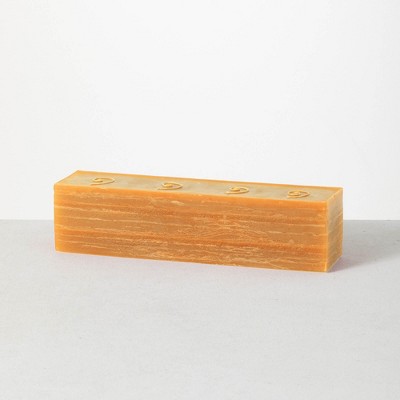Vance Kitira 12.25" Layered Brick Candle, Yellow