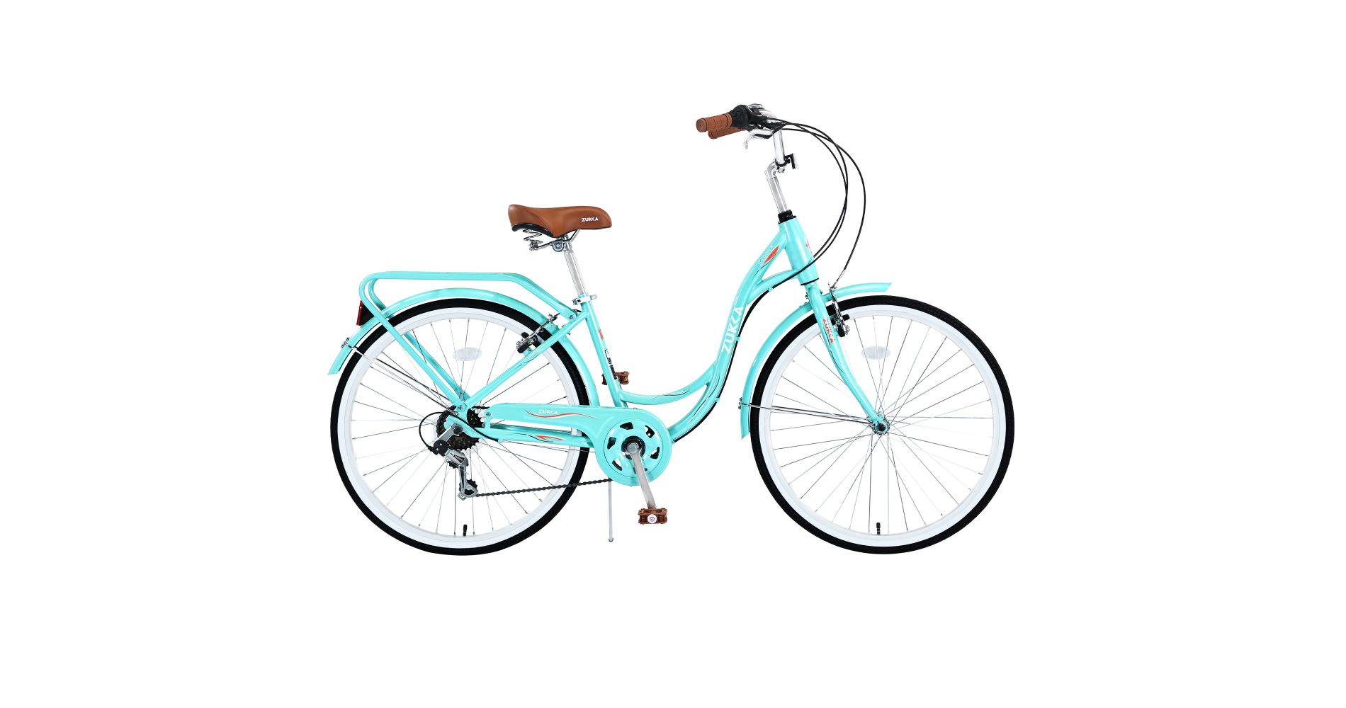 RISOKEYS 26"Inch 7 Speed Beach Cruiser Bike,Bikes,Adult City Bike with Dual V-Brake and Adjustable Seat, Cruiser Bikes for Women,Men,Green
