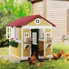 Outsunny Playhouse for Kids Outdoor, Wooden Playhouse with Doors, Windows, Planter Pots and Boxes for Toddlers 3-8 Years, Backyard, Indoor - 3 of 4