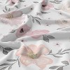 Sweet Jojo Designs Queen Duvet Cover and Shams Set Watercolor Floral Pink and Grey 3pc - 3 of 4