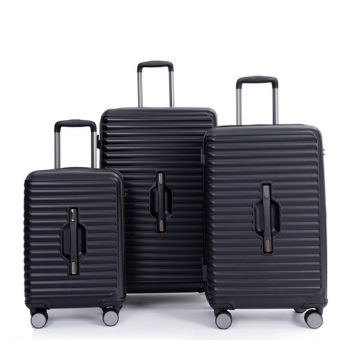 Rockland Journey Softside Upright Luggage Set,Expandable, Black/Gray,  4-Piece (14/19/24/28)