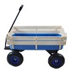 Outdoor Wagon All Terrain Pulling Wood Railing Air Tires Garden Cart - 4 of 4