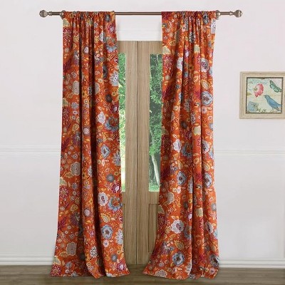 Puddle Length Multicolor Polyester Rod Pocket Window Drapes