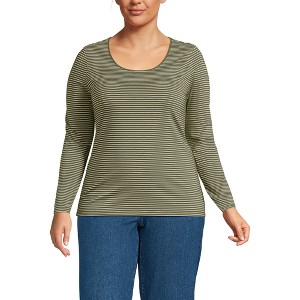Lands' End Women's Long Sleeve Lightweight Jersey Scoop Neck T-Shirt - 1 of 3