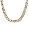 Steeltime 24" two tone stainless steel and 18k gold plated wheat link necklace - 2 of 4