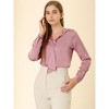 Allegra K Women's Satin Tie Neck Long Sleeve Solid Color Elegant Office Shirt - 2 of 4