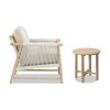 JTH Outdoor Grenada 2-Piece Acacia Lounge Chair & Table Patio Set, Sandy White All-Weather Olefin - 2 of 4