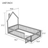 House-Shaped Headboard Floor Bed with Fence - 4 of 4