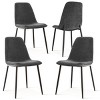 Set of 4 Upholstered Dining Chairs with Metal Legs, Modern Fabric Accent Kitchen Chairs for Dining Room or Small Spaces-Maison Boucle - 4 of 4