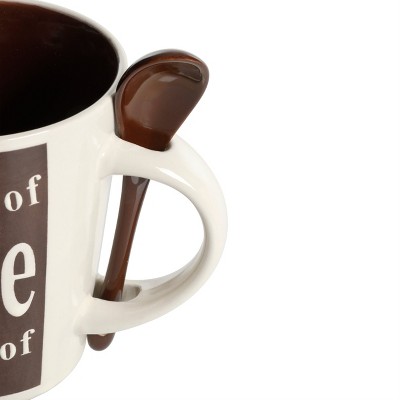 Assorted Colors Ceramic Coffee Mug Set with Spoons, 4 Count