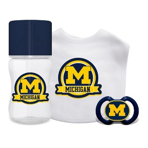 Baby Fanatic Officially Licensed 3 Piece Unisex Gift Set - NCAA Michigan Wolverines - 1 of 3