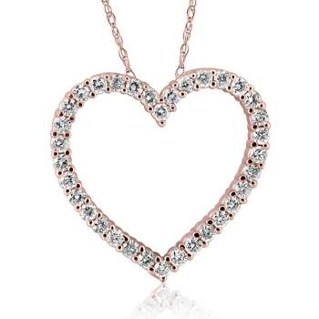 Pompeii3 1/2Ct Diamond Heart Pendant Women's Necklace in White, Yellow, or Rose Gold