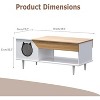 Acekool 45'' Coffee Table with Cat House, Storage Drawer, Rustic Black Table for Living Room, Hidden Litter Box, Cat Door - 2 of 4
