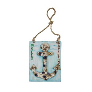 Beachcombers 11" WOOD with SHELL ANCHOR WALL Decor Decoration - 1 of 2