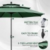 Ainfox 10FT 3 tier vented Outdoor Table Umbrella with Round Umbrella Base For Beach Market Backyard - 3 of 4