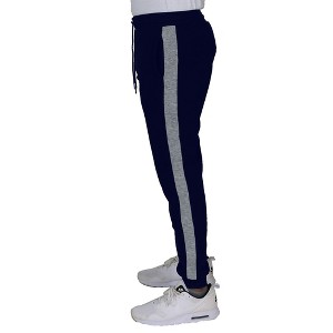 Galaxy By Harvic Men's Modern Fit Fleece-Lined Jogger Sweatpants With Side Stripe Trim Design - 1 of 3