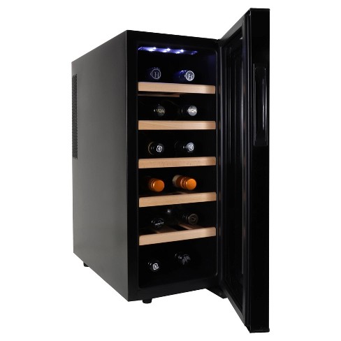 Koolatron 10-in W 18-Bottle Capacity Black Dual Zone Cooling Freestanding Wine  Cooler in the Wine Coolers department at