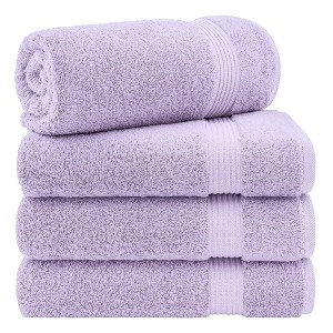 American Soft Linen Turkish Premium Quality 100% Cotton Turkish 4 Piece Bath Towel Set, Soft Absorbent Quick Dry Bath Towels for Bathroom - 1 of 4