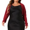 Agnes Orinda Women's Plus Size Long Sleeve Cropped Open Front Cardigans - 2 of 4