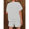 Imily Bela Women's striped pajama set, casual 2-piece set, short-sleeve loose T-shirt with drawstring shorts set - 2 of 4