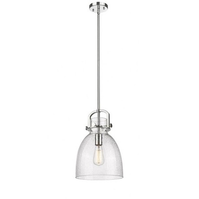 Newton Bell - 1 Light Stem Hung Pendant In Industrial Style-16.75 Inches Tall and 10 Inches Wide