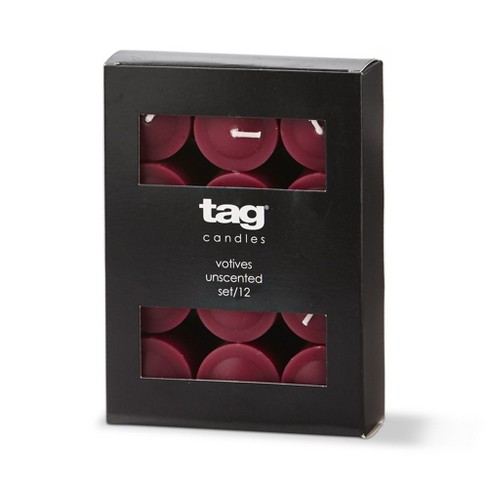 Tag Color Studio Wine Color Unscented Votive Candles Set Of 12