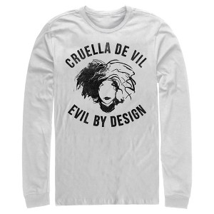 Men's Cruella Evil By Design Sketch Long Sleeve Shirt - 1 of 4