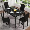 Hooseng Modern Luxurious Style 5/7 Piece Dining Room Table Set, Tempered Glass Top Dining Table Set for 4/6, Metal Frame And Upholstered Dining Chairs - 2 of 4