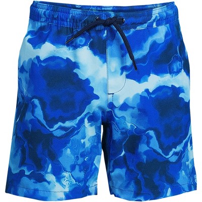 Lands' End Kids Active Stretch Swim Trunks - Small - Electric Blue ...