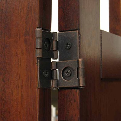 Antique Walnut 3-Panel Wood Folding Room Divider