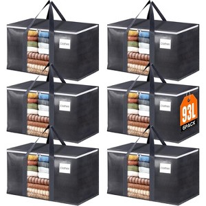 93L Extra Large Moving Bags with Visible PVC Window, Lightweight but Durable Storage Bags with Reinforced - 1 of 4