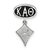 Black Bow Jewelry Sterling Silver Kappa Alpha Theta Greek Life Bracelet Bead Charm - 2 of 3
