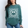 Simply Sage Market S.W.Smiley Checkered Floral Outline Garment Dyed Long Sleeve - 2 of 4